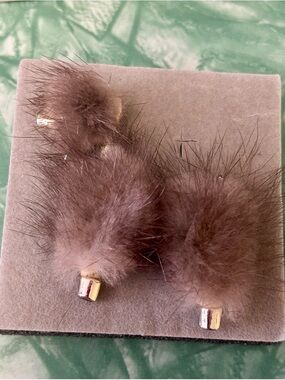 Vintage Mink Poodle Brooch